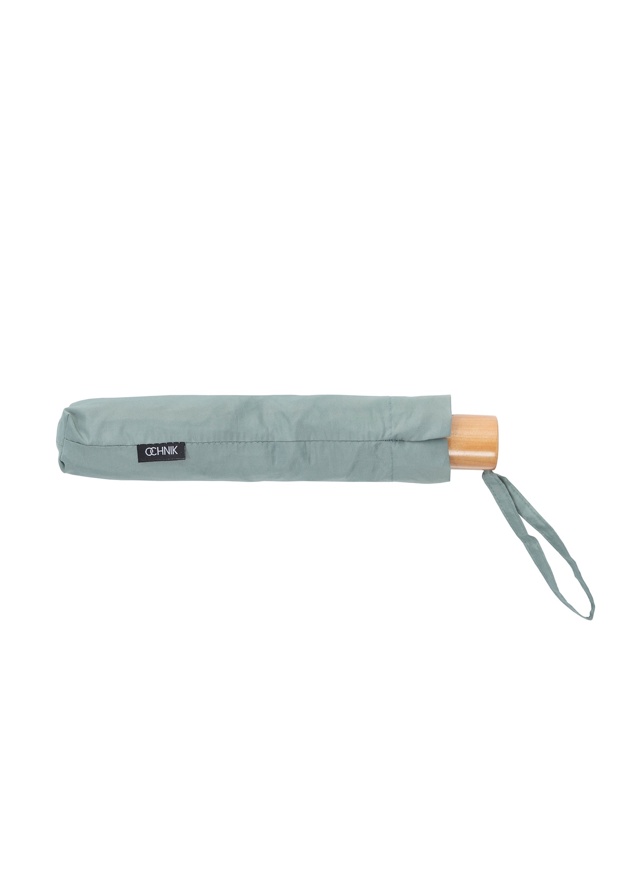 Składany parasol damski w kolorze miętowym PARSD-0034-53(W25), widok złożonego produktu na białym tle.
