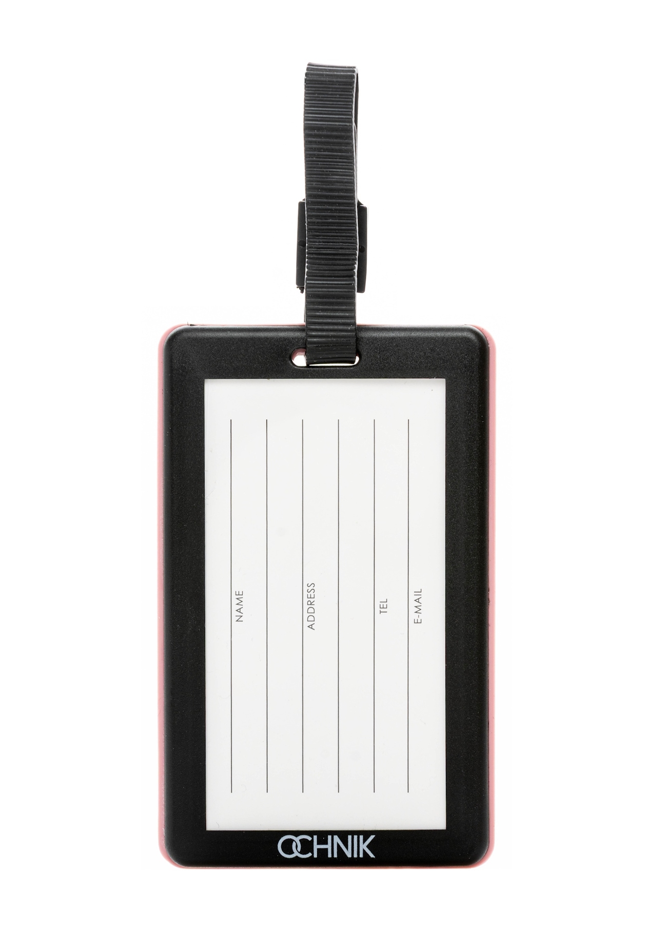 Identyfikator do bagażu AW-012-0015-5D(W26), widok produktu z tyłu na białym tle.