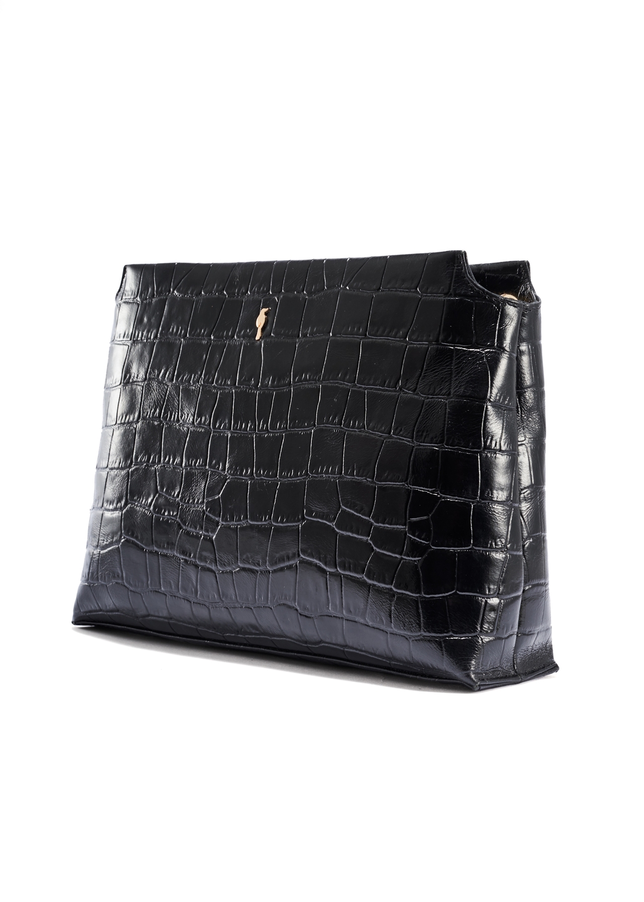 Czarna torebka damska croco TORES-1159E-99(Z25)