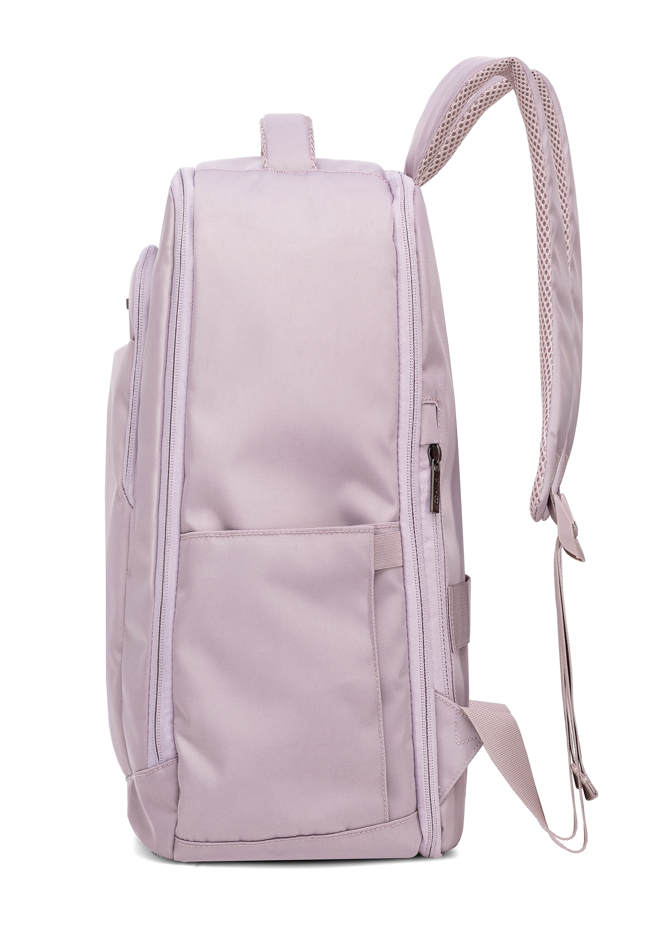 Różowy plecak PLCMN-0014A-31(Z25), widok produktu z boku na białym tle.