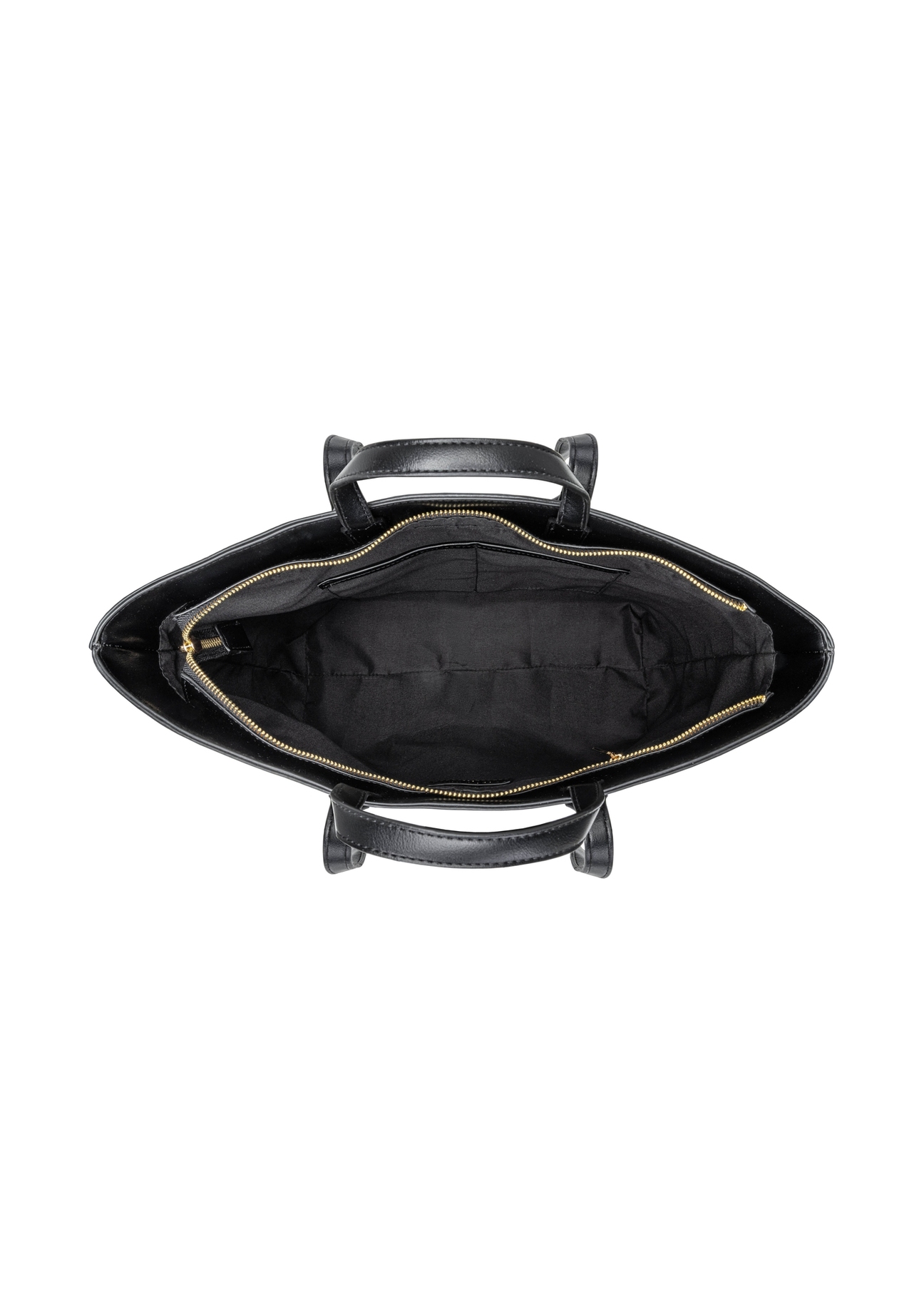 Czarna torebka damska shopper TOREC-1204-99(W26), widok produktu w środku na białym tle.