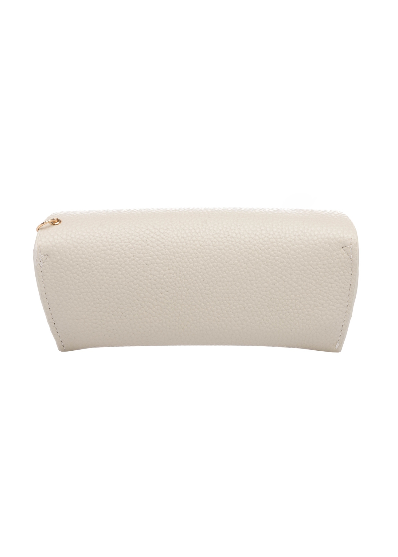 Kremowe etui na okulary POREC-0435-0B(W26), widok produktu z tyłu na białym tle.