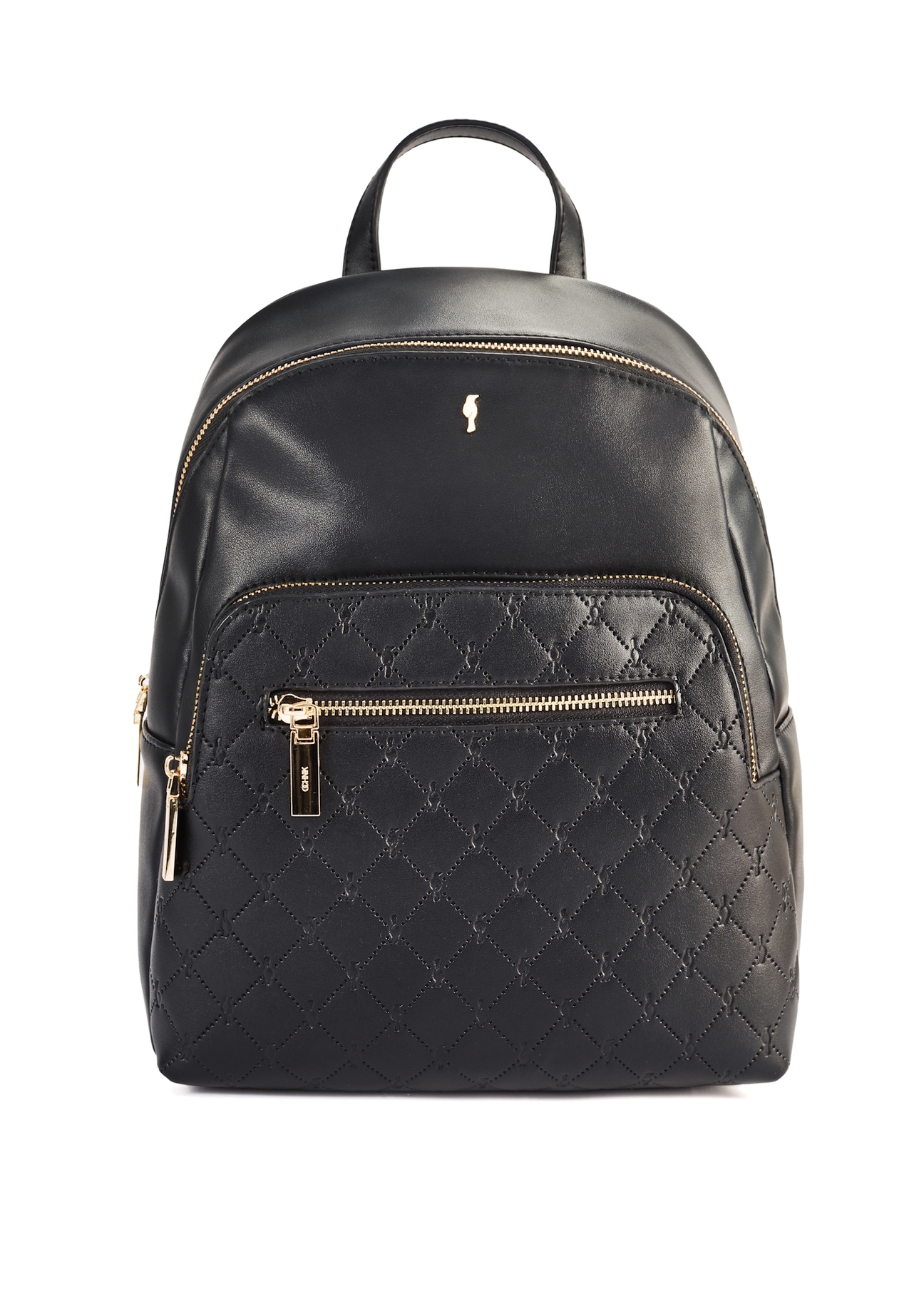 Czarny plecak damski z monogramem TOREC-1045-98(Z25)