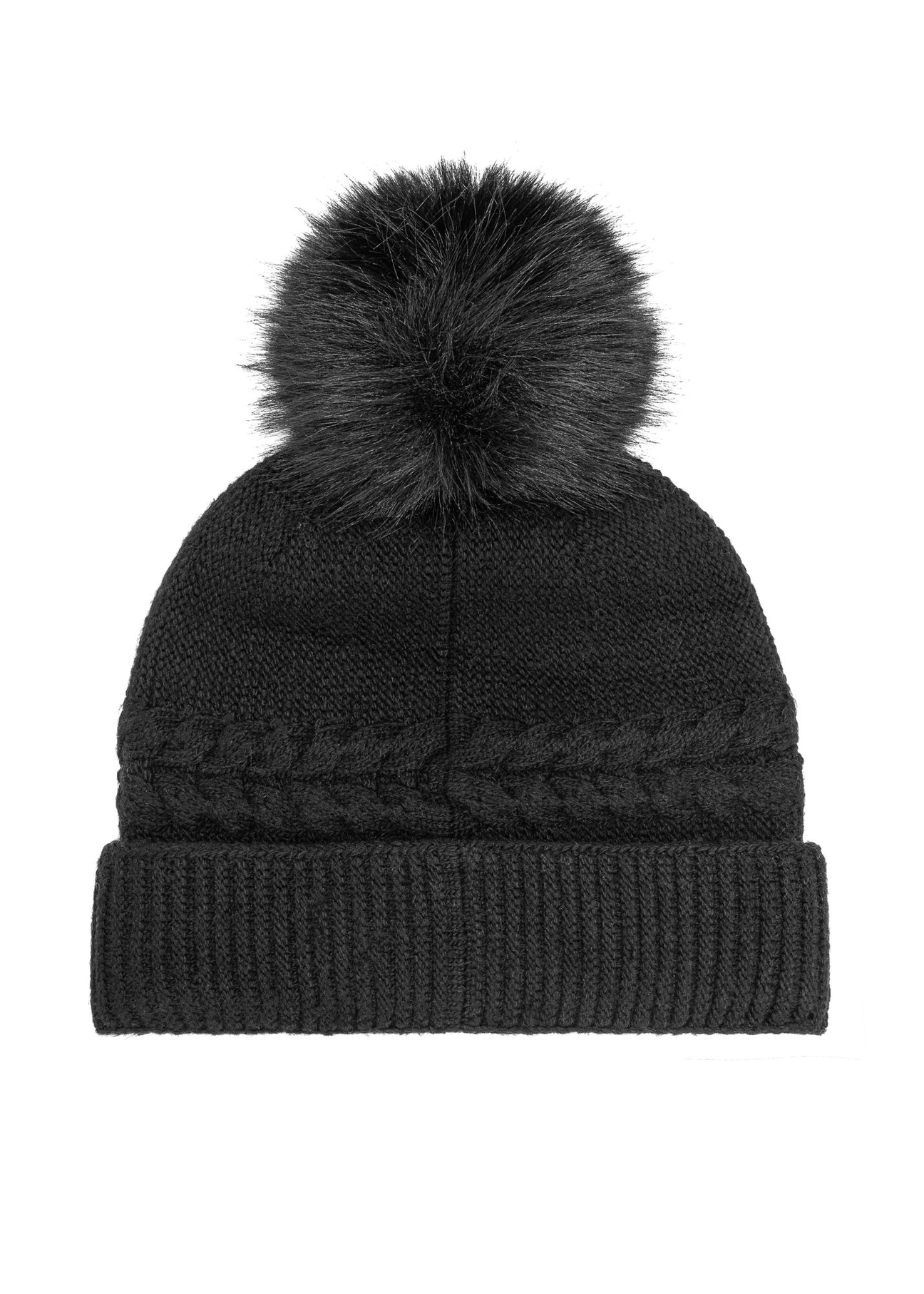 Ciepła czapka zimowa damska czarna CZADT-0186-99(Z24)-02