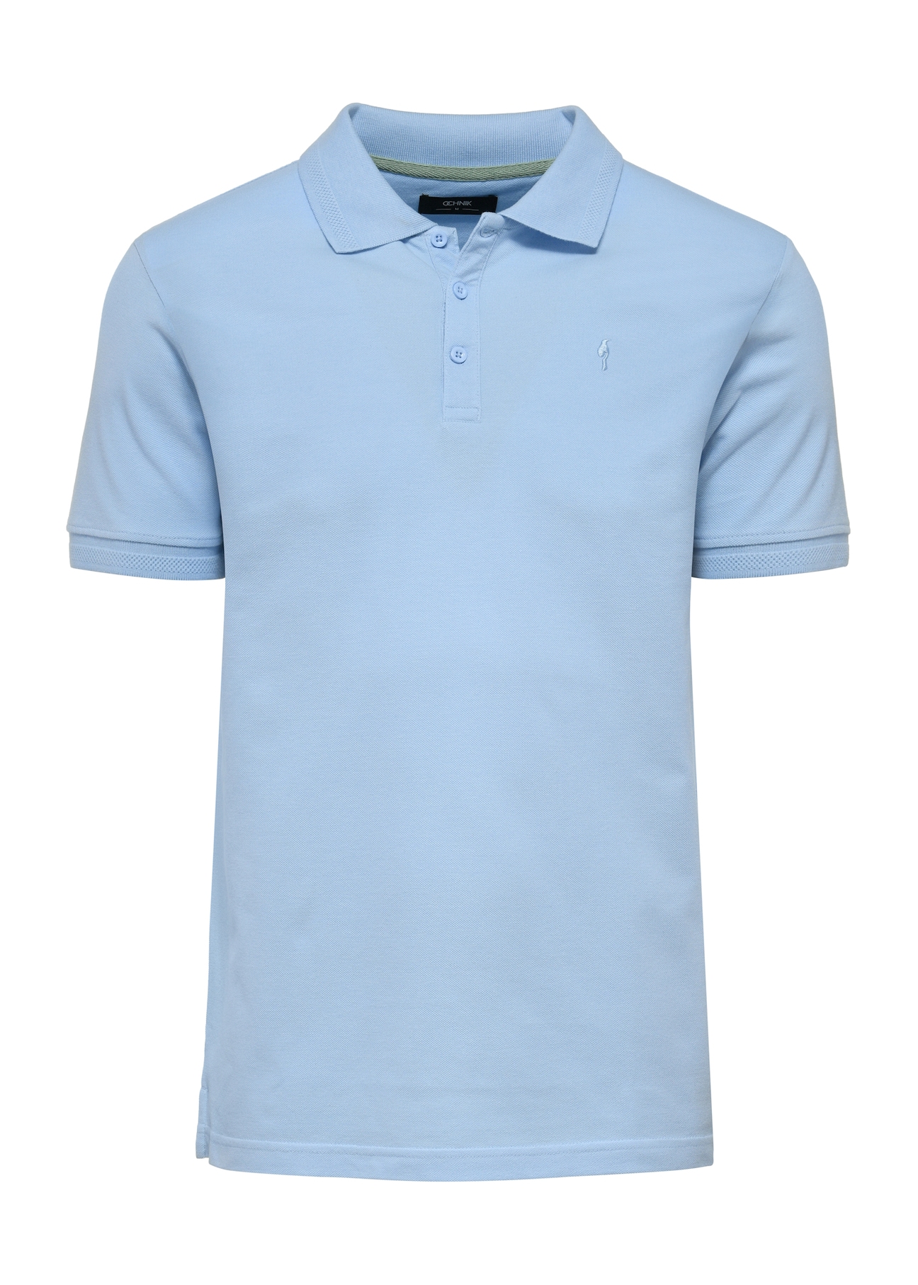 Błękitna koszulka polo męska POLMT-0078-62(W25)