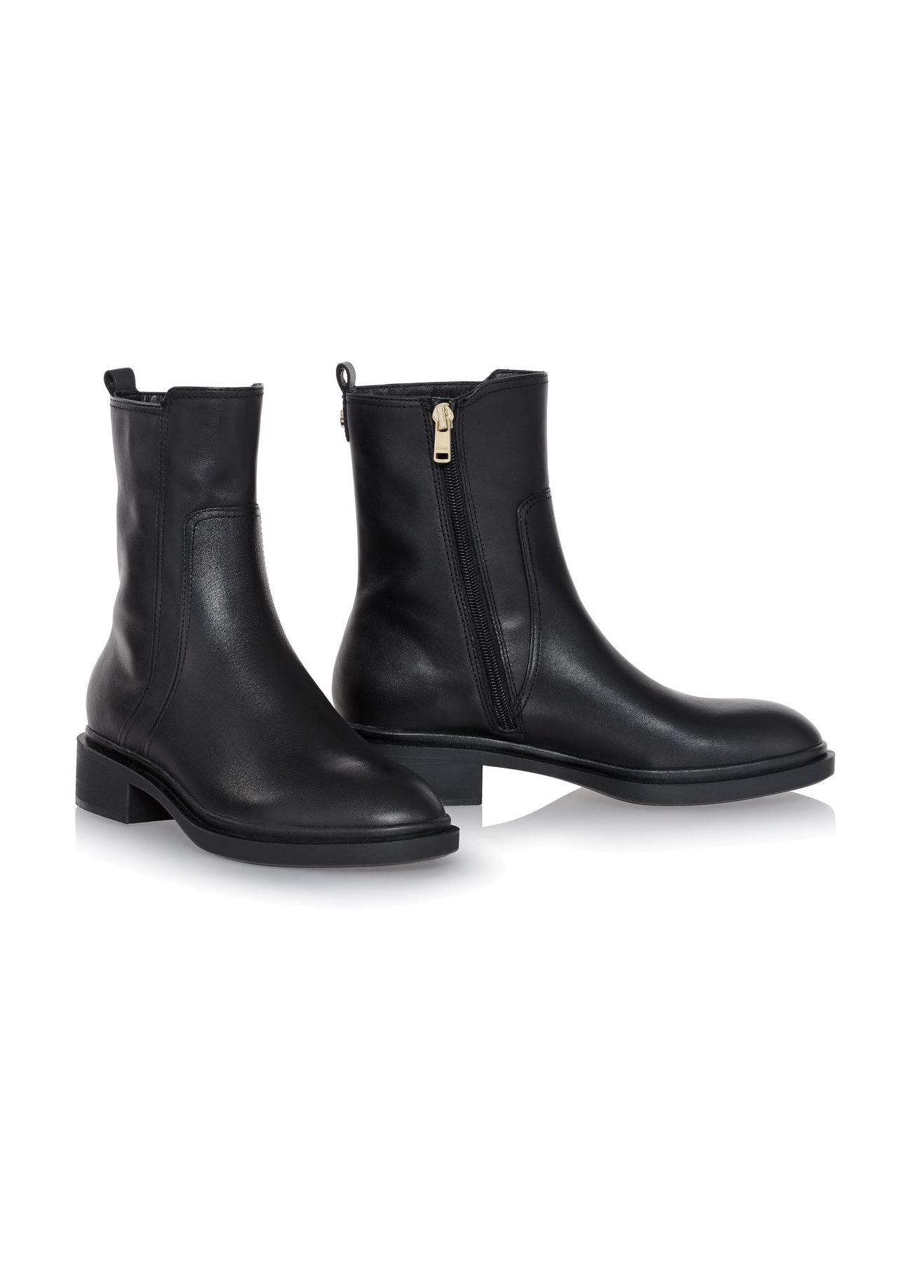 Czarne skórzane botki damskie BUTYD-1033-99(Z23)-02