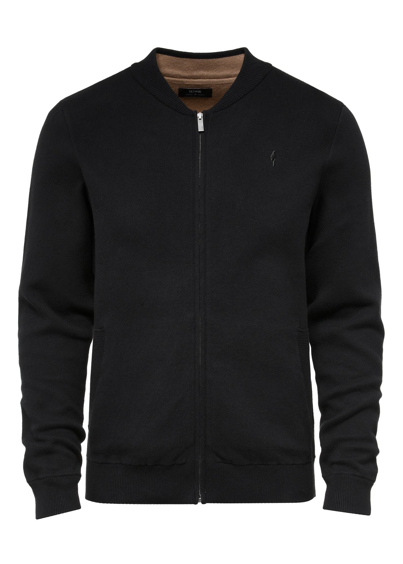 Czarny rozpinany sweter męski SWEMT-0157-99(Z24)-01