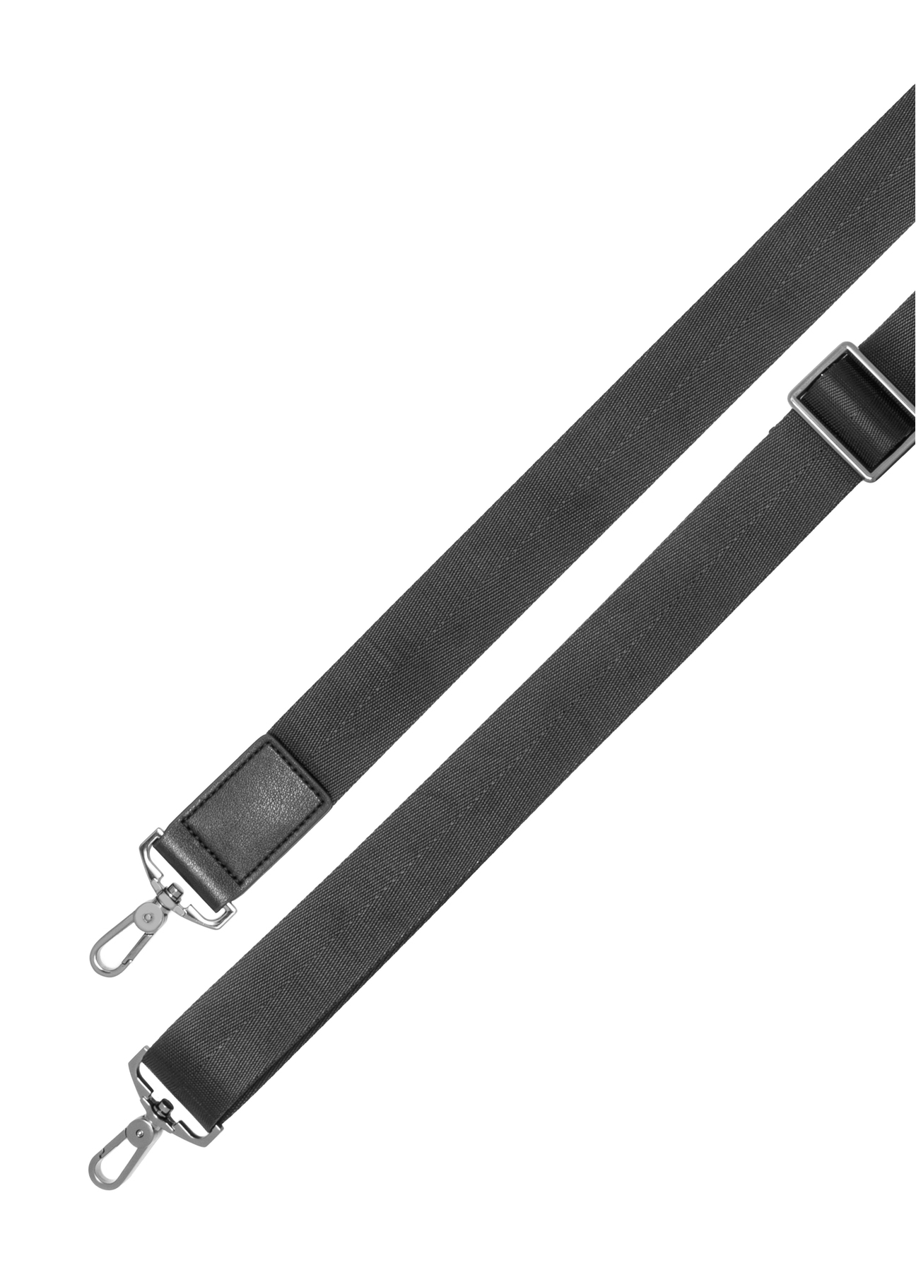 Czarna skórzana torba podróżna TORMS-0535-9I(Z26), widok na odpinany pasek produktu na białym tle.