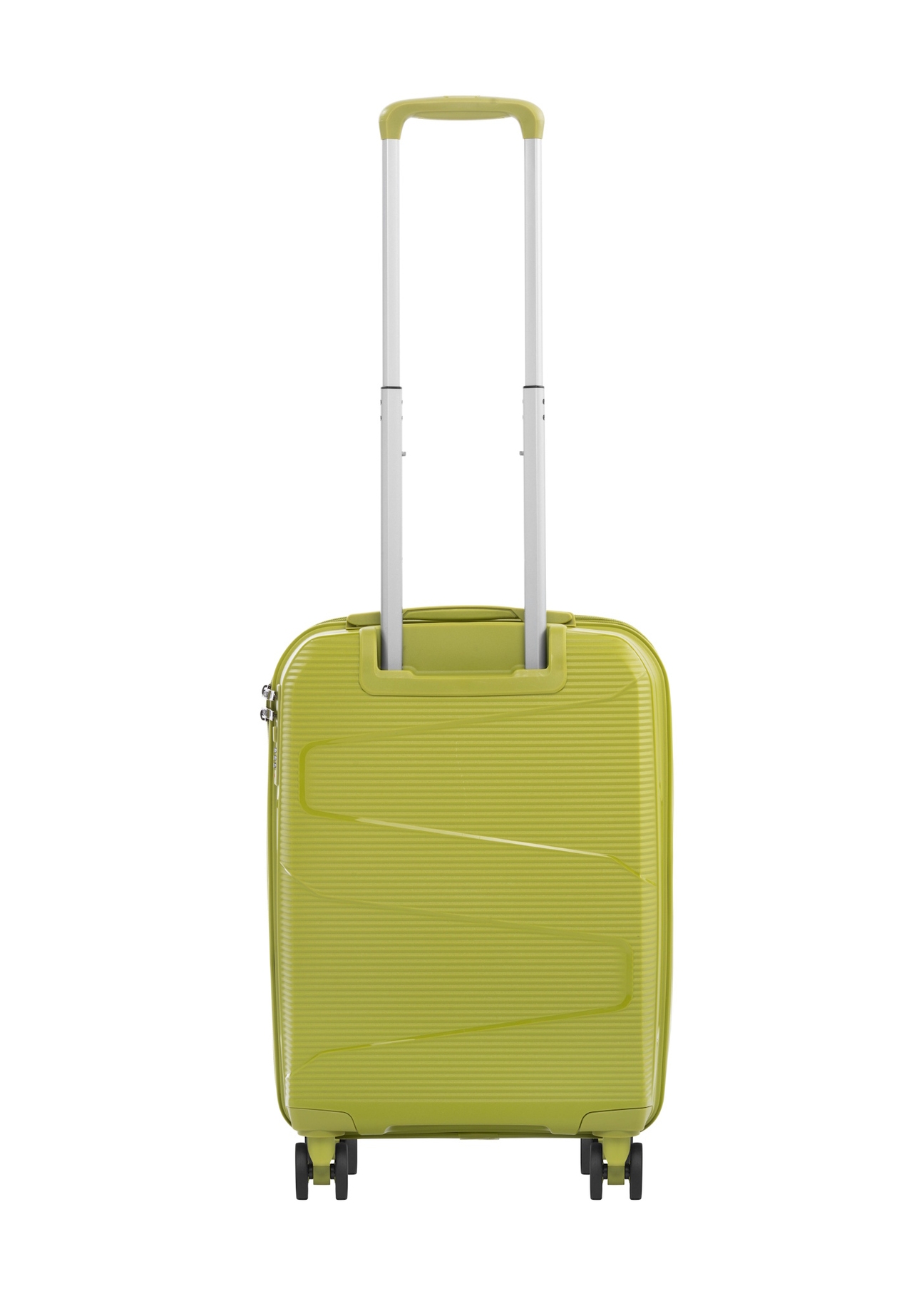 Walizka mała na kółkach WALPP-0028-8G-19(W26), widok produktu z tyłu na białym tle.