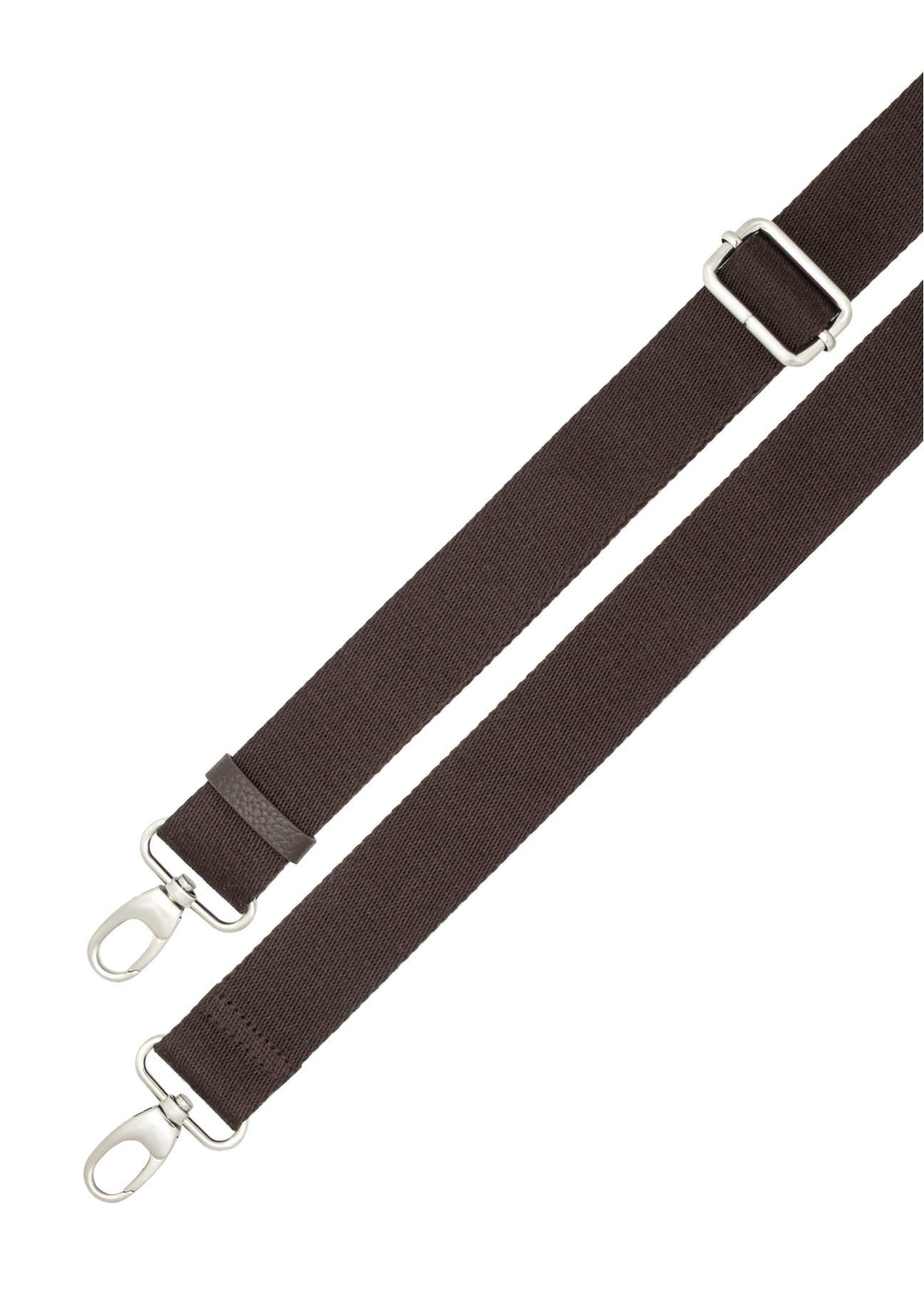 Brązowa zamszowa torba męska TORMS-0540-1I(Z26), widok paska produktu na białym tle.