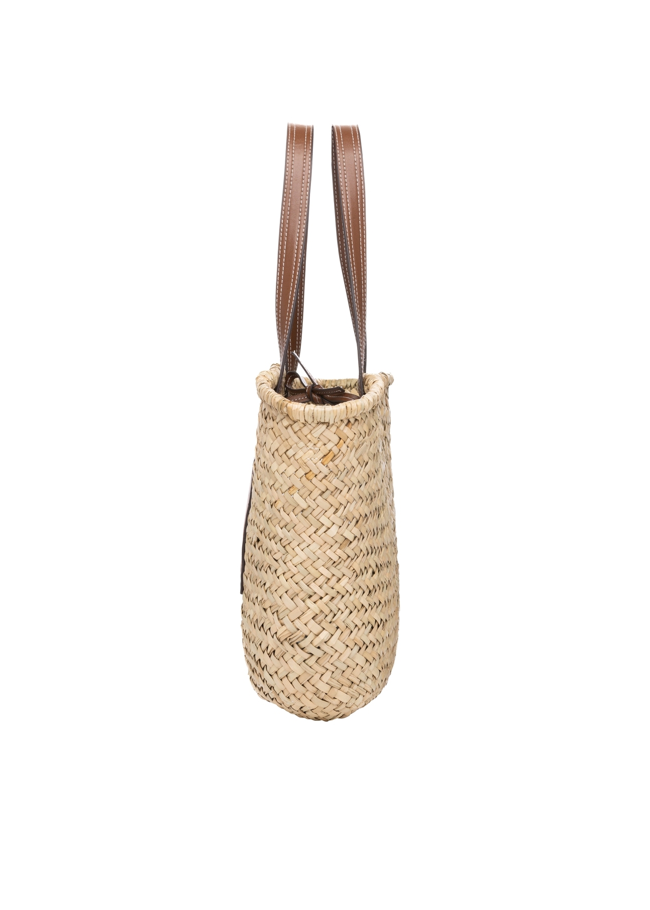 Słomkowa torebka damska typu shopper TOREC-1219-1E(W26), widok produktu z boku na białym tle.