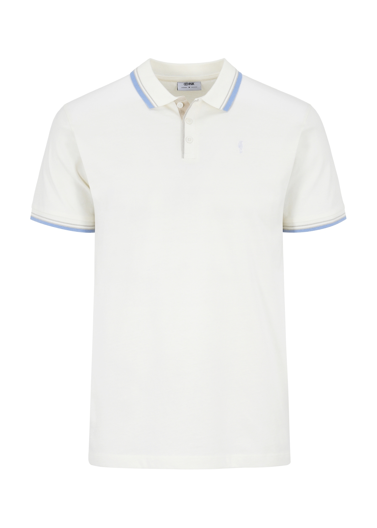 Biała koszulka polo męska POLMT-0069-11(W24)-04