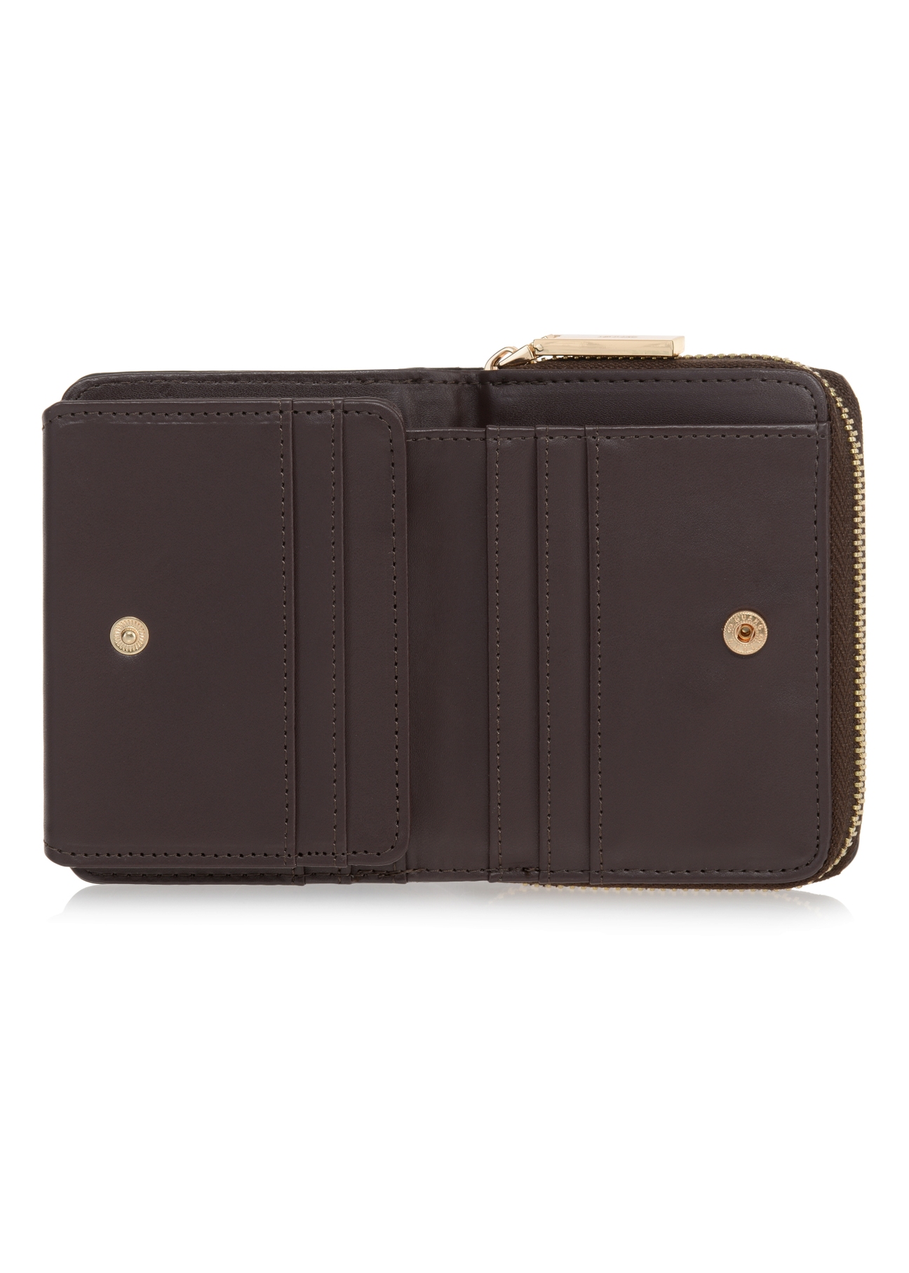 Mały brązowy portfel damski croco POREC-0352-90(Z24)-04