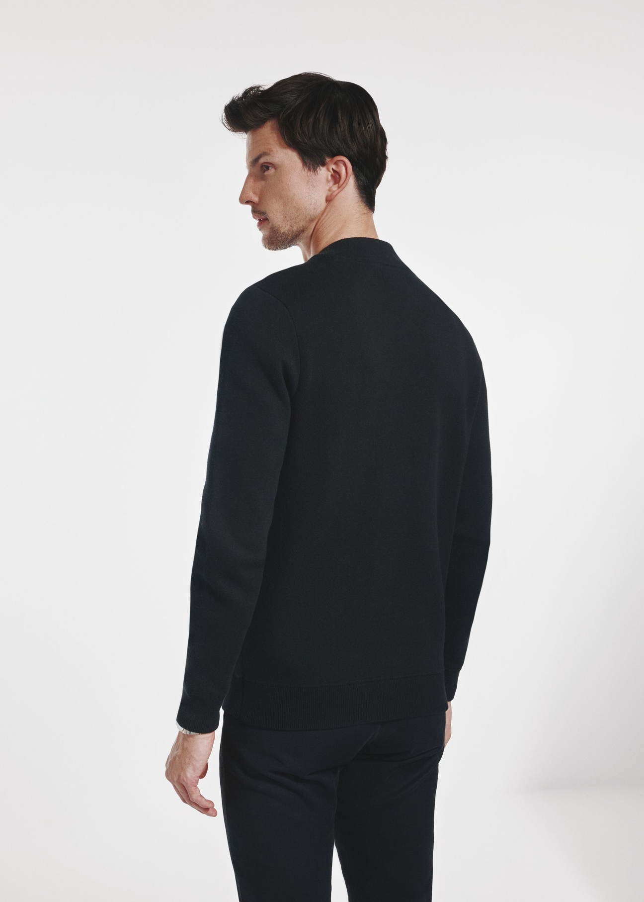 Czarny rozpinany sweter męski SWEMT-0157-99(Z24)-03