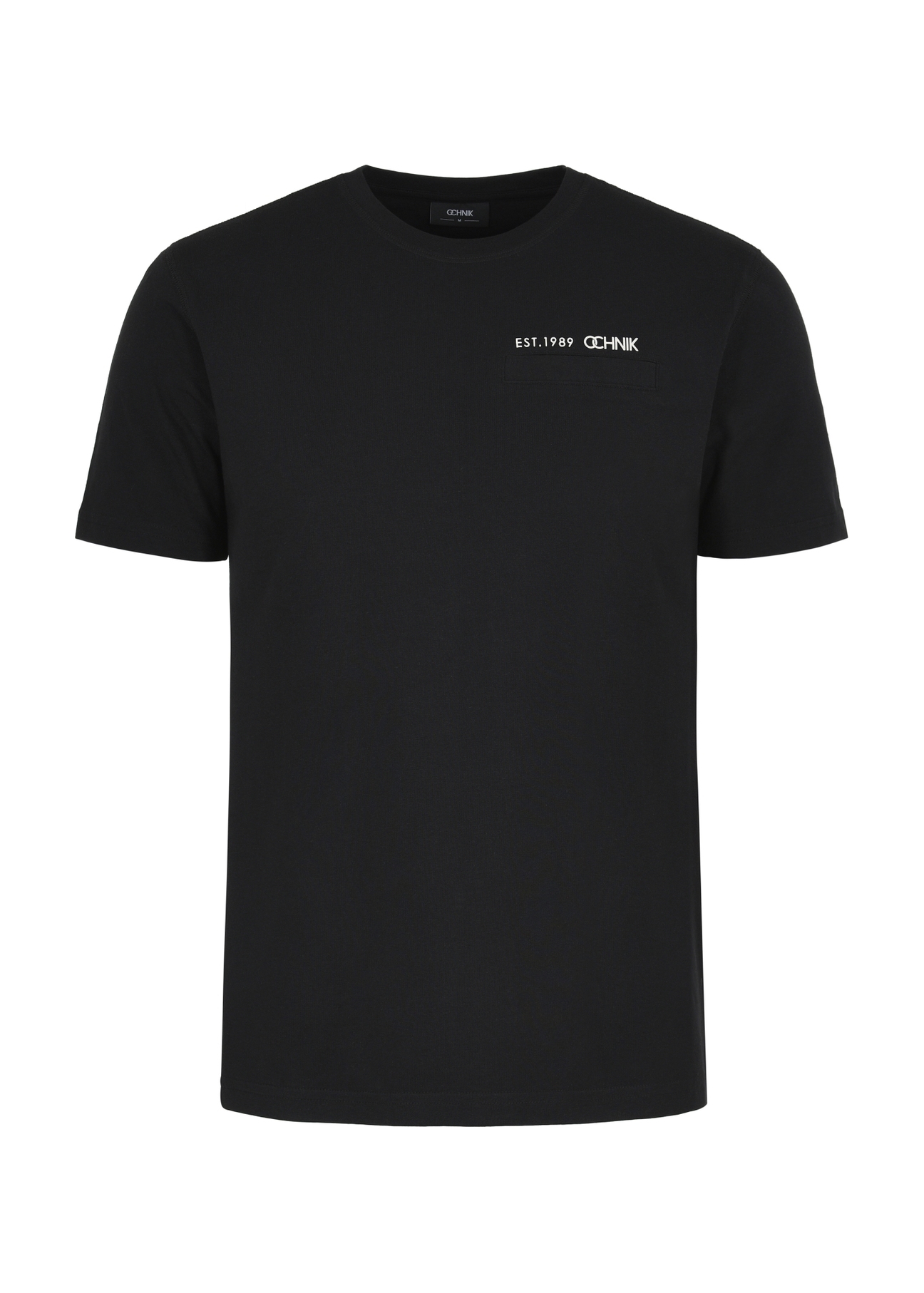 Czarny basic T-shirt męski z logo marki OCHNIK TSHMT-0102-99(W24)-03