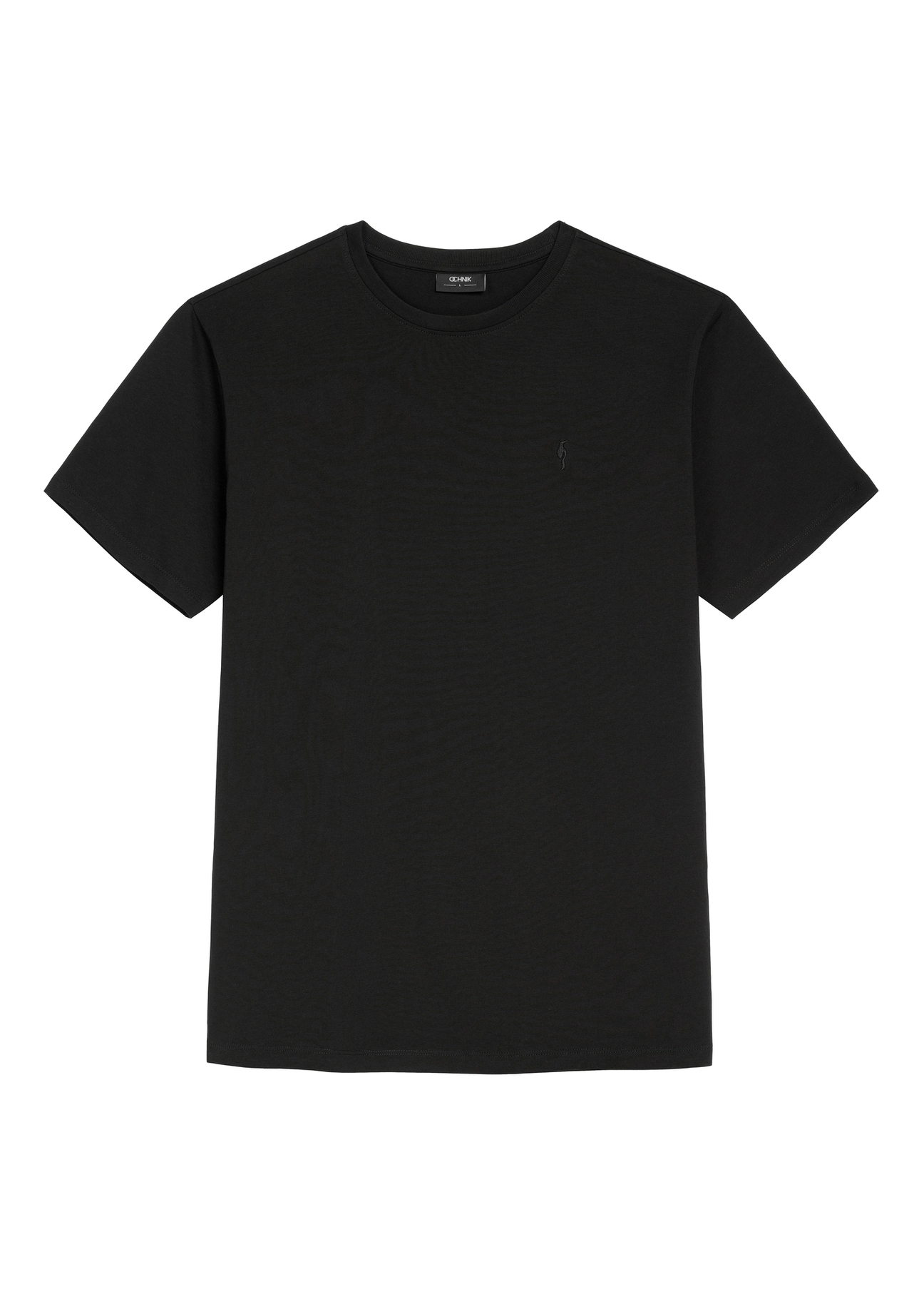 Czarny bawełniany T-shirt męski TSHMT-0120-99(Z25), widok produktu z przodu na białym tle.