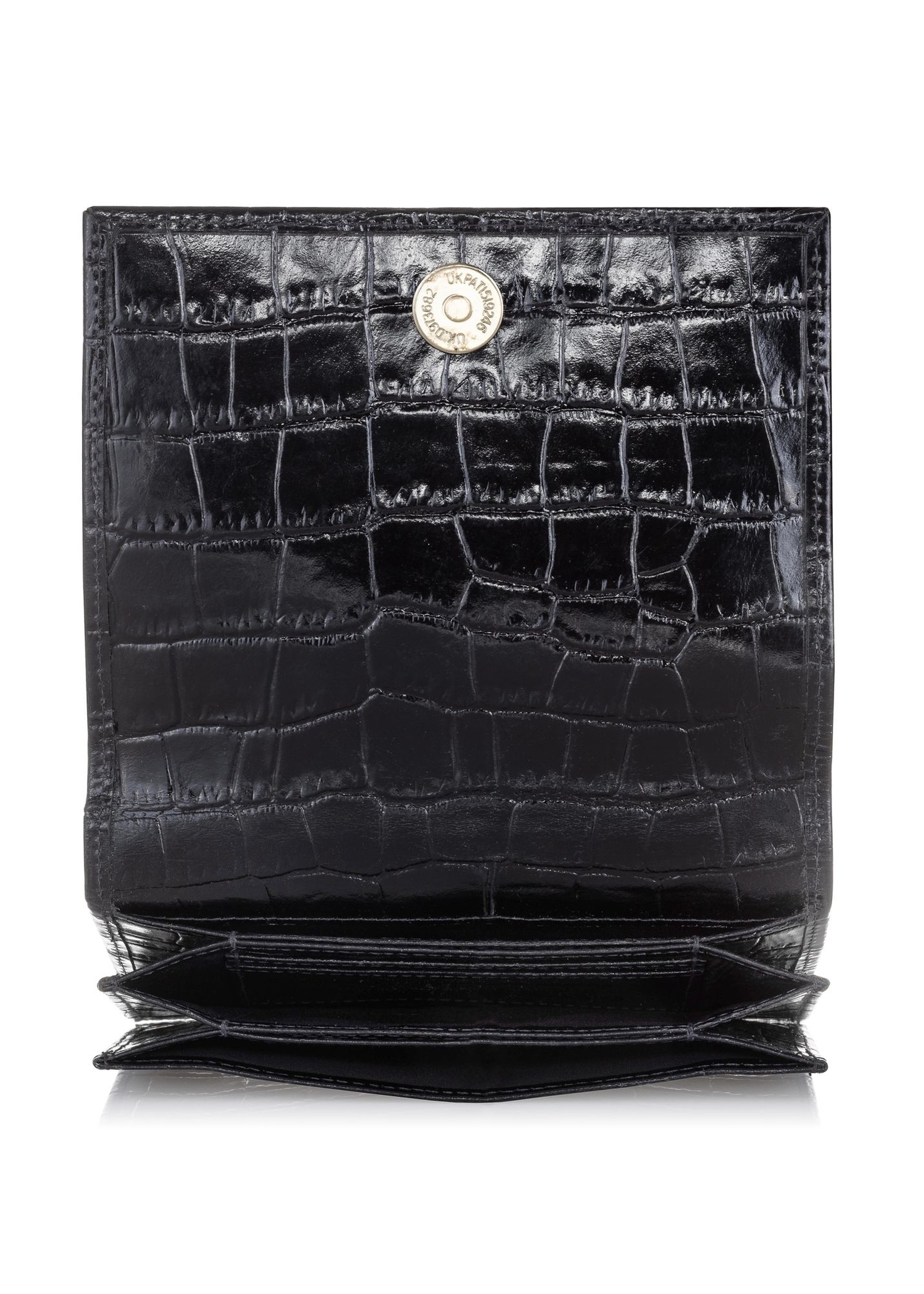 Mały czarny portfel damski croco PORES-0846-99(W23)-04