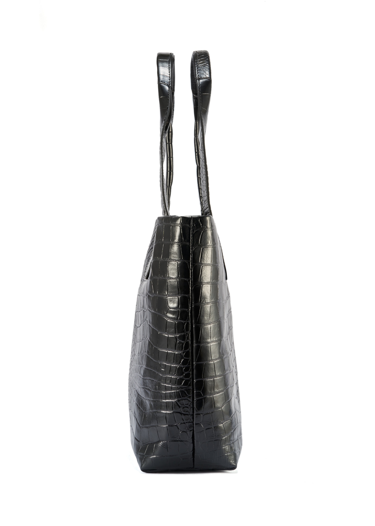 Czarna skórzana torebka shopper croco TORES-1119-99(W25)-03