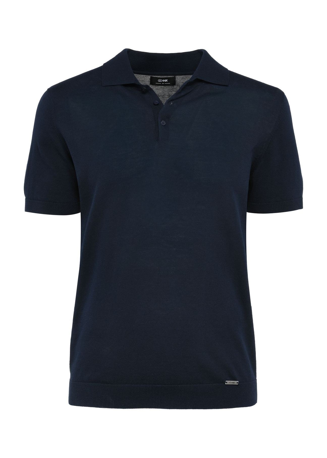 Granatowa bawełniana koszulka polo POLMT-0075-69(W25)-04