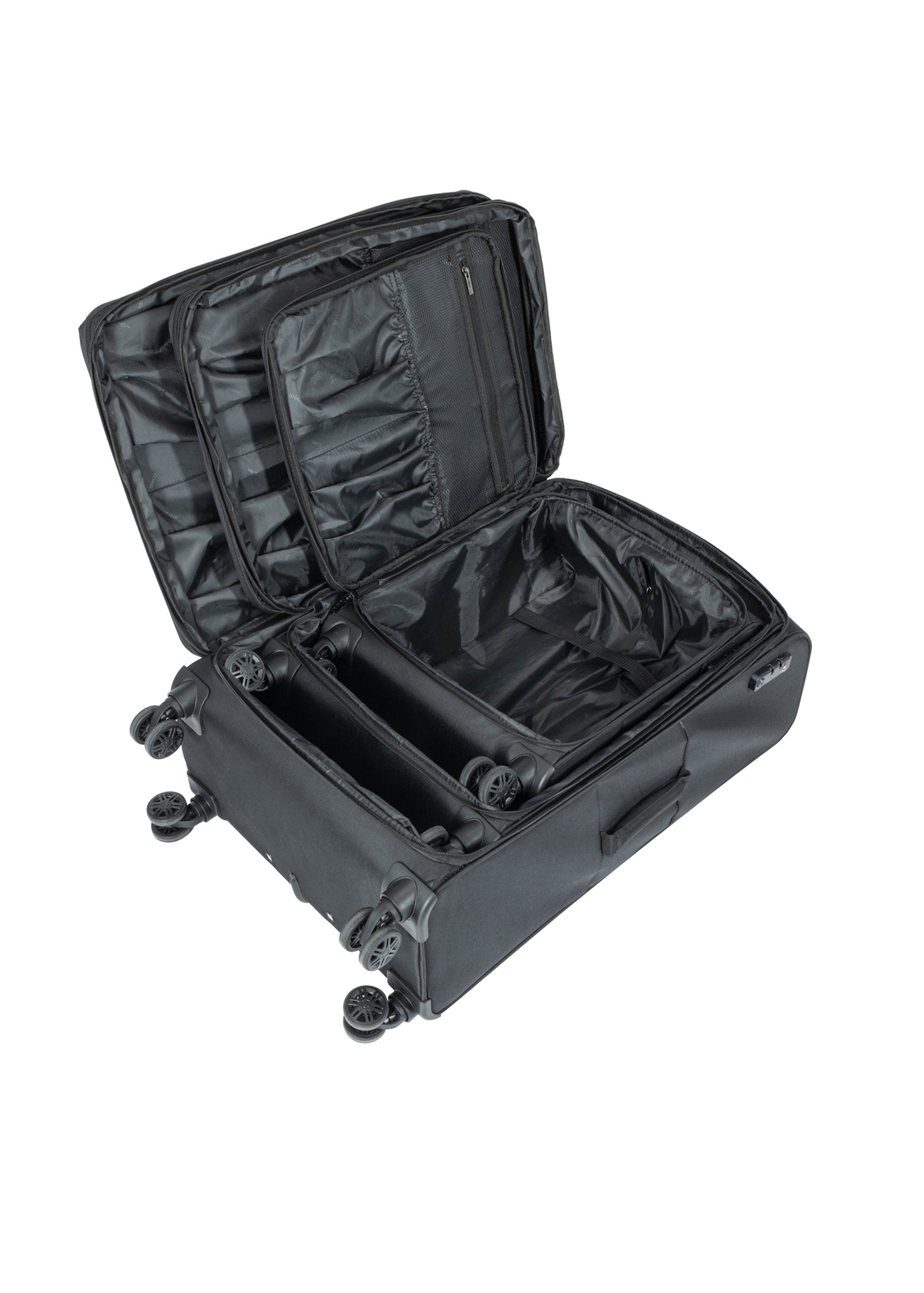 Komplet walizek na kółkach 19"/24"/28" WALNY-0048-99(W26), widok produktów w środku na białym tle.