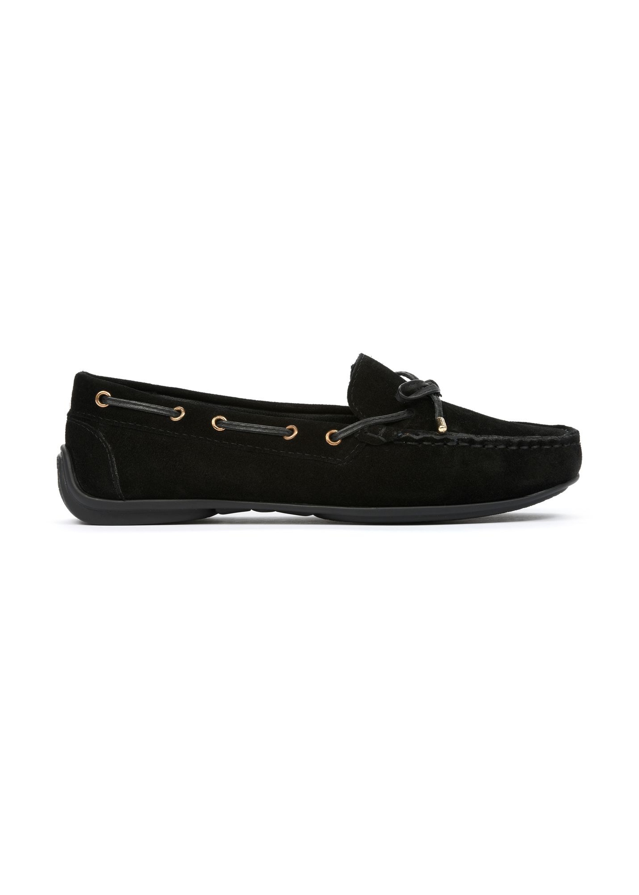 Czarne mokasyny damskie BUTYD-1053A-99(W25)-01