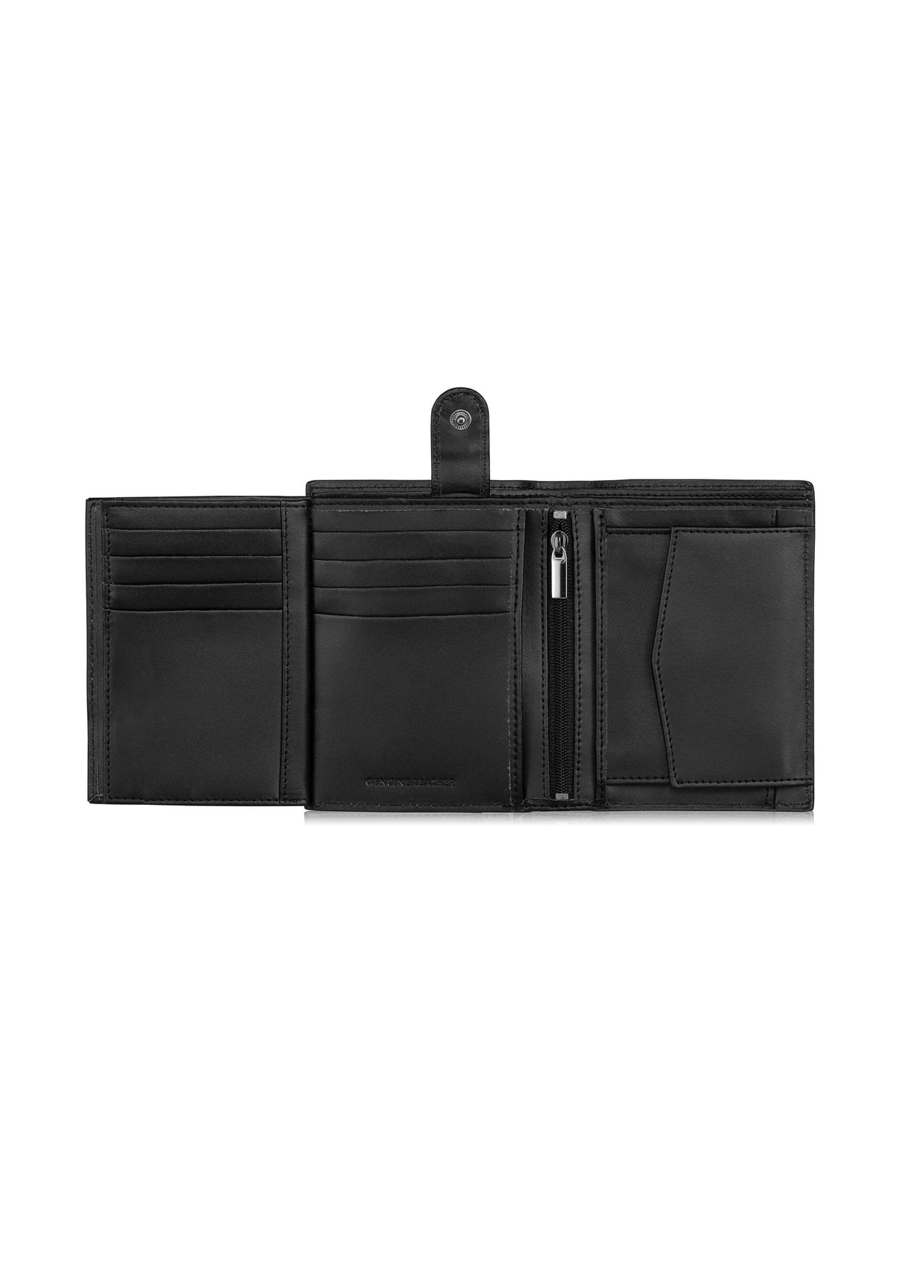 Skórzany czarny portfel męski z monogramem PORMS-0600-98(Z23)-05
