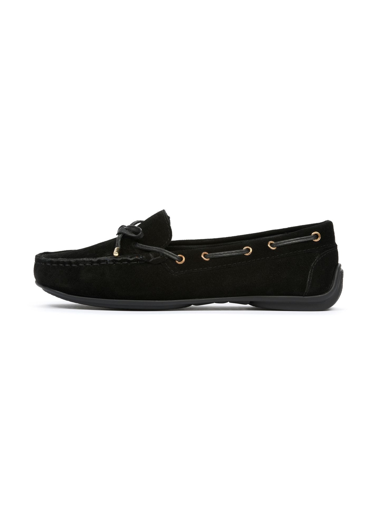 Czarne mokasyny damskie BUTYD-1053A-99(W25)-03