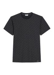 Bawełniany T-shirt męski w monogram TSHMT-0163-99(Z26), widok produktu z przodu na białym tle.