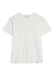 Bawełniany T-shirt męski w kolorze białym TSHMT-0149-0B(W26), widok produktu z przodu na białym tle.