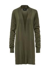 Długi kardigan damski w kolorze khaki KARDT-0050-55(W25)-04