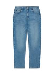 Niebieskie spodnie jeansowe męskie JEAMT-0025-7A(Z26) - widok produktu z przodu, na białym tle. 