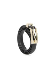 Cienki czarny skórzany pasek damski PASDS-0150C-99(Z25)