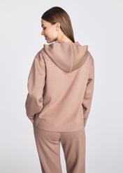 Kamelowa bluza damska z kapturem BLZDT-0097A-24(W25)-03