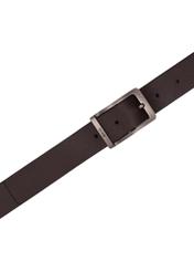 Dwustronny skórzany pasek męski PASMS-0290-1I(Z26), widok produktu z góry na białym tle.
