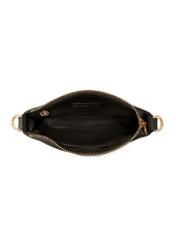 Mała czarna torebka damska TOREC-1188-99(W26), widok produktu od góry na białym tle.