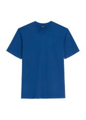 T-shirt męski w kolorze ciemnoniebieskim TSHMT-0134-17(Z25), widok produktu od przodu na białym tle.