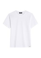 Biały bawełniany t-shirt męski TSHMT-0144-0A(W26) - widok produktu z przodu, na białym tle. 
