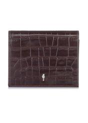 Mały brązowy portfel damski croco PORES-0846-89(W23)-01