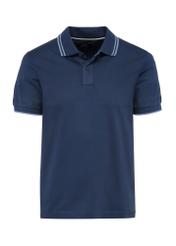 Granatowa koszulka polo z bawełny POLMT-0077-69(W25)-04