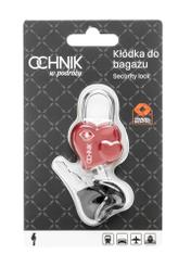 Kłódka do bagażu AW-015-0006-4B(W26), widok produktu w opakowaniu na białym tle.