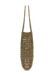 Słomkowa khaki torebka shopper damska TOREC-0924A-55(W25), widok boku produktu na białym tle.
