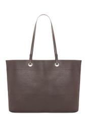 Brązowa groszkowana torebka shopper TOREC-1252-1I (Z26). Widok na tył na białym tle.