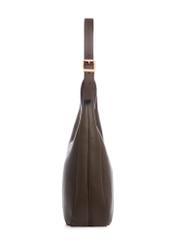 Brązowa torebka damska shopper TOREC-1238-1I(W26), widok produktu z boku na białym tle.