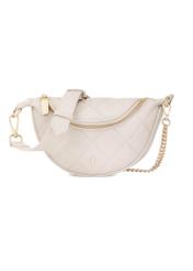 Kremowa pikowana torebka damska TOREC-1091-0B(W26), widok produktu z przodu na białym tle.