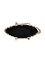 Torebka damska typu shopper w kolorze chłodnego beżu TORES-1407-1K(Z26) - widok produktu z góry, na białym tle. 