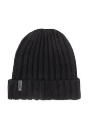 Czarna wełniana czapka męska CZAMT-0033-99(Z26)
