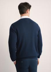Granatowy sweter męski basic SWEMT-0114A-69(Z25)