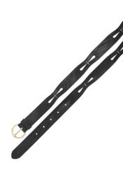 Czarny skórzany pasek damski PASDS-0342-99(W26)