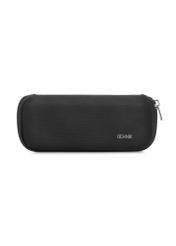 Czarny parasol damski z etui PARSD-0038-99(W25), widok opakowanie produktu na białym tle.