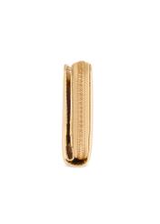 Mały skórzany złoty portfel damski PORES-0960-2X(W26) - widok produktu z boku, na białym tle. 